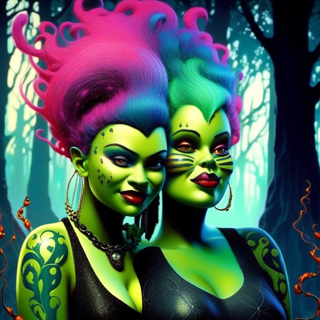 Punk Goblin and Pixie Friends in Enchanted Forest