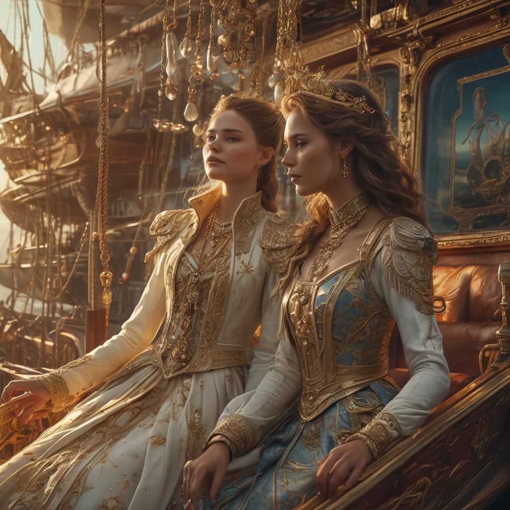 Nikolai and Alina on the Pelican: Digital Concept Art