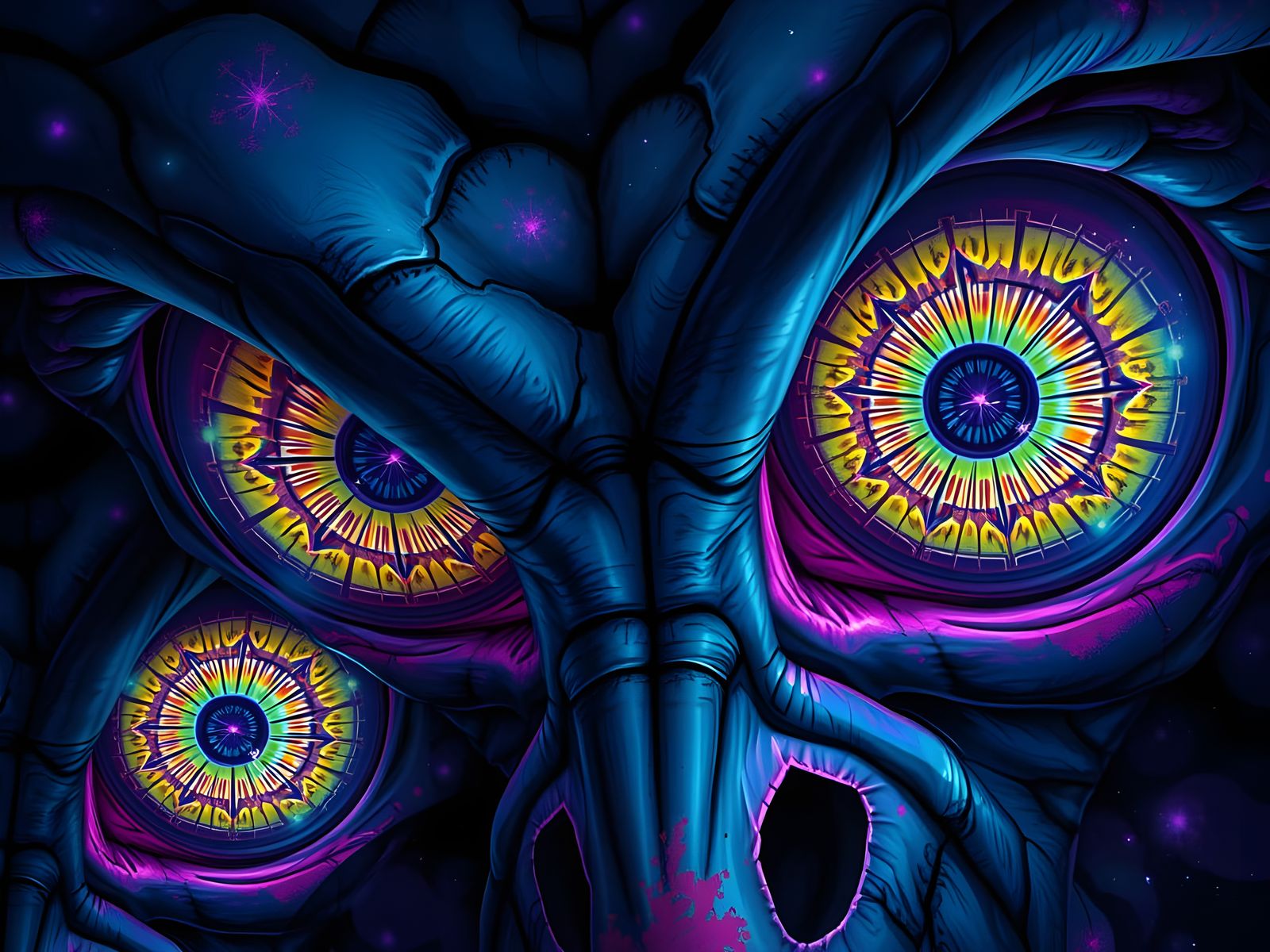 Psychedelic Monster Eyes in Digital Painting