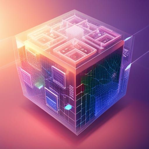 Neon Cityscape with Holographic Network Interface