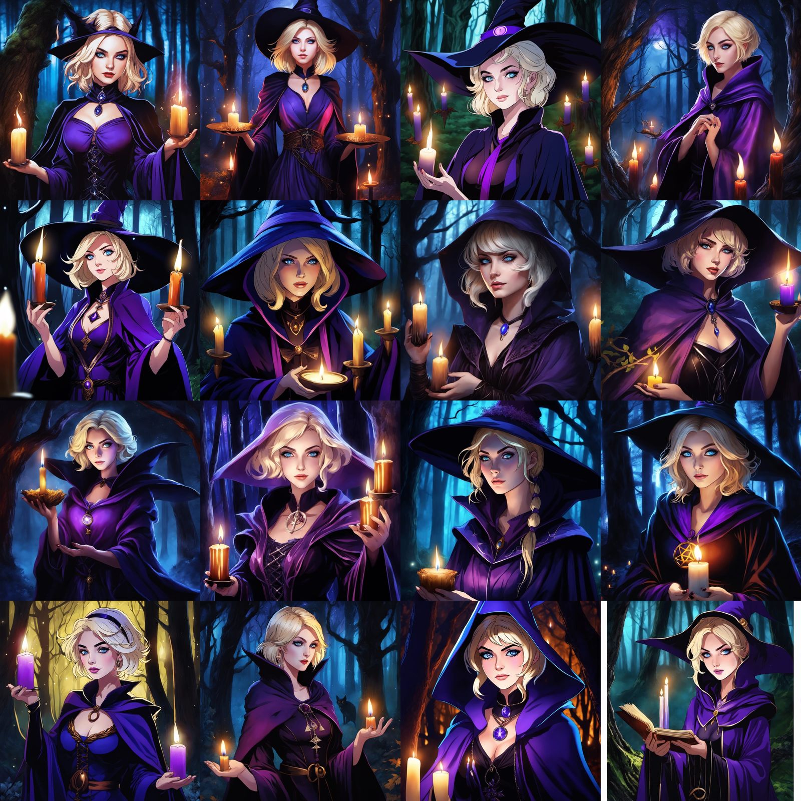 Gothic Witch Casting Dark Magic Anime Style