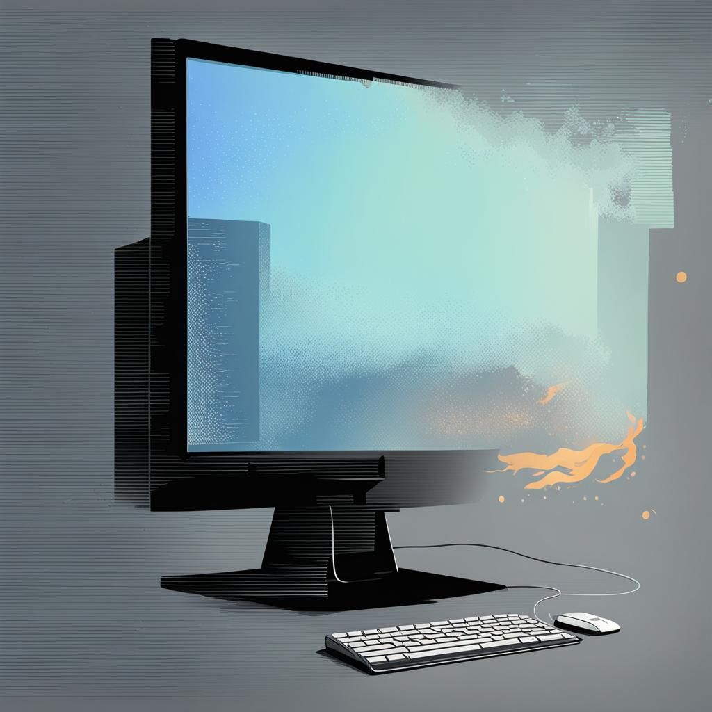 Fogged Up Computer Screen in Simple Style