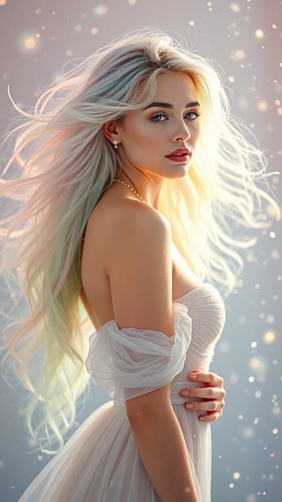 Enchanted Elegance in Pastel Hues and Glittering Diamonds