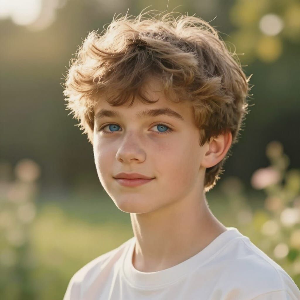 Romantic Portrait of a Young Man in Golden Hour Glow