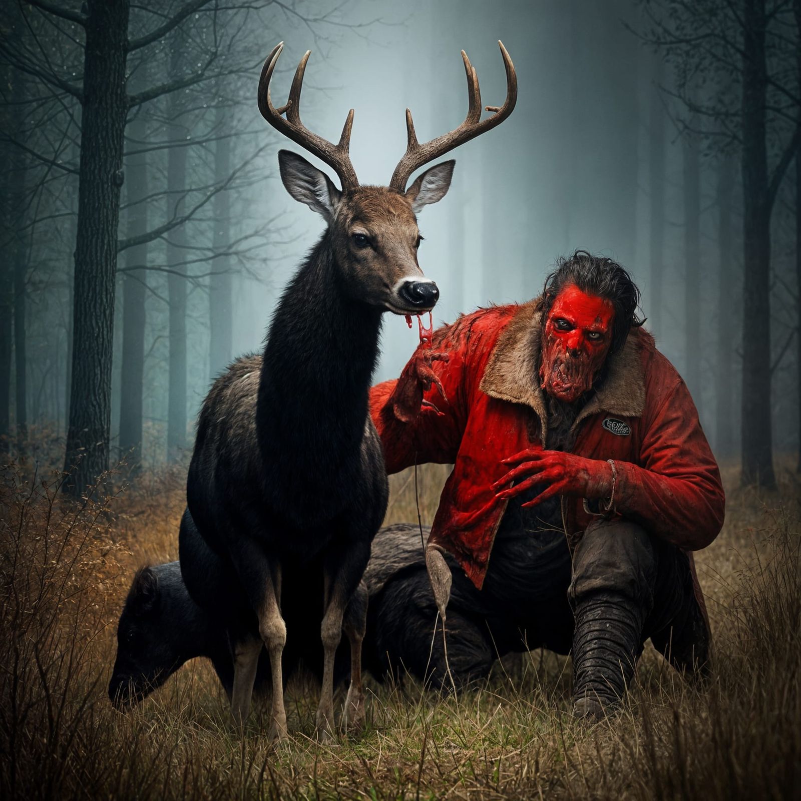 Gory Fantasy Monster Devours a Deer