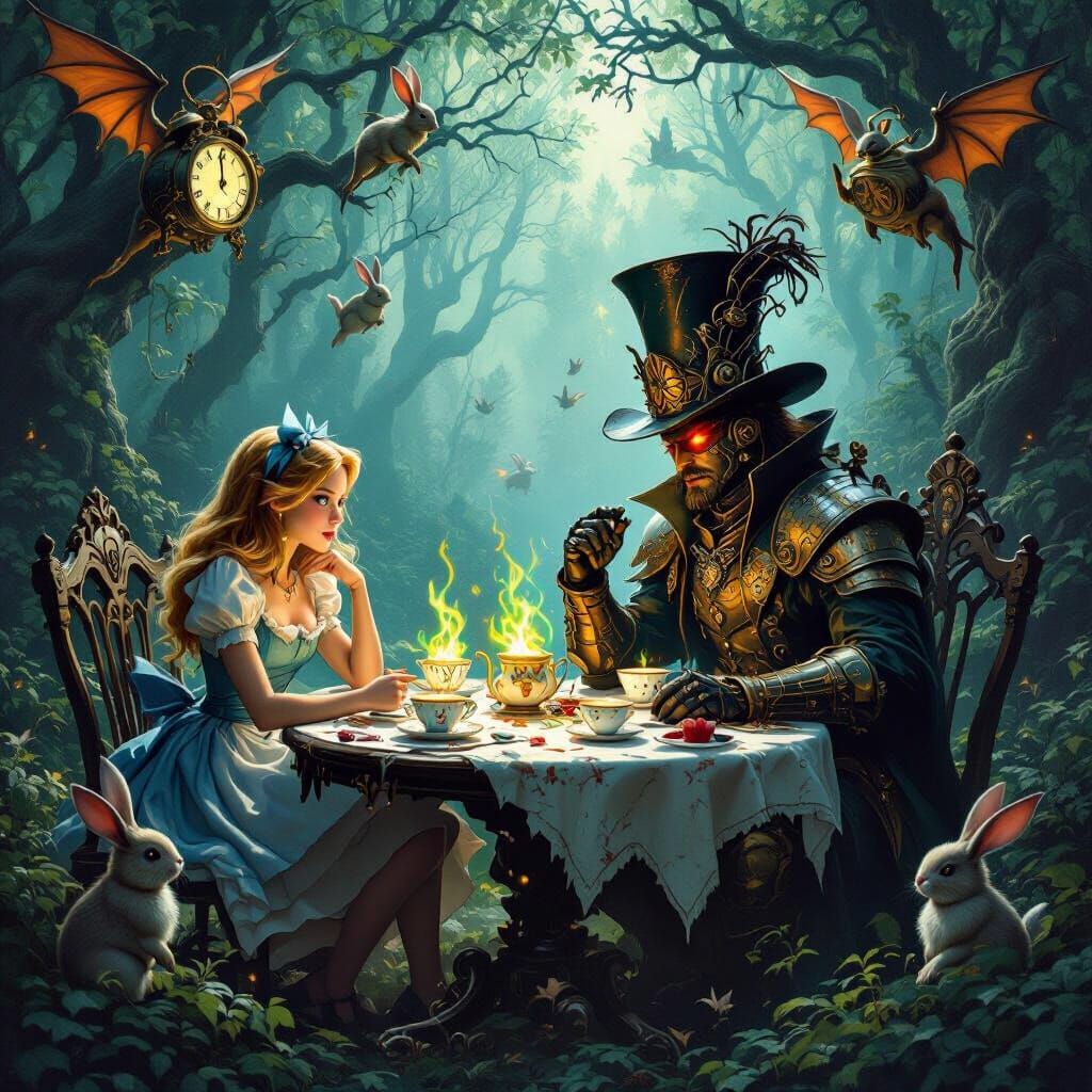 Heroic Fantasy Tea Party in Magical Forest