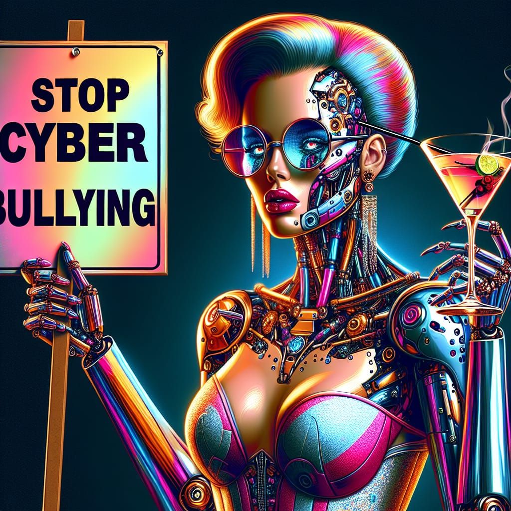 Cyborg Woman Protests Cyberbullying in Avant-Garde Style
