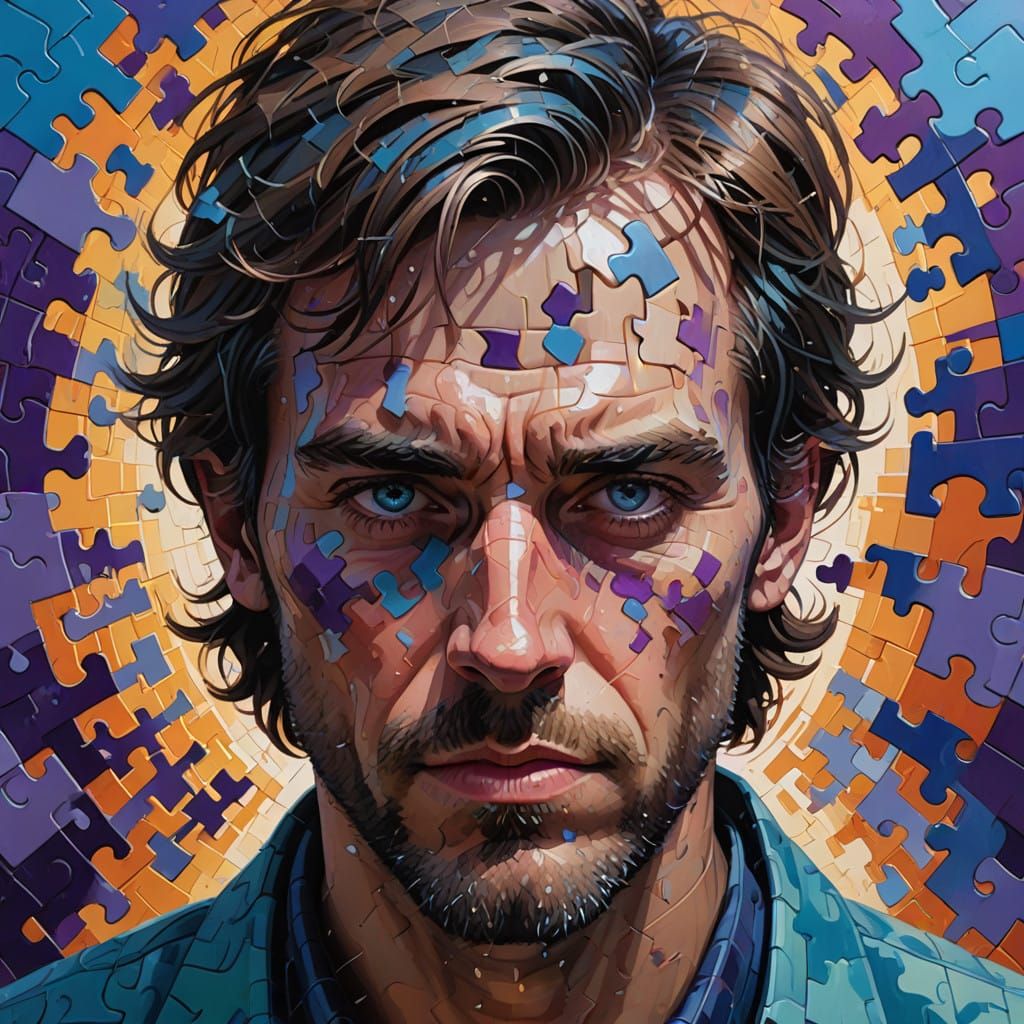 Cyberpunk Portrait of a Haunting Figure