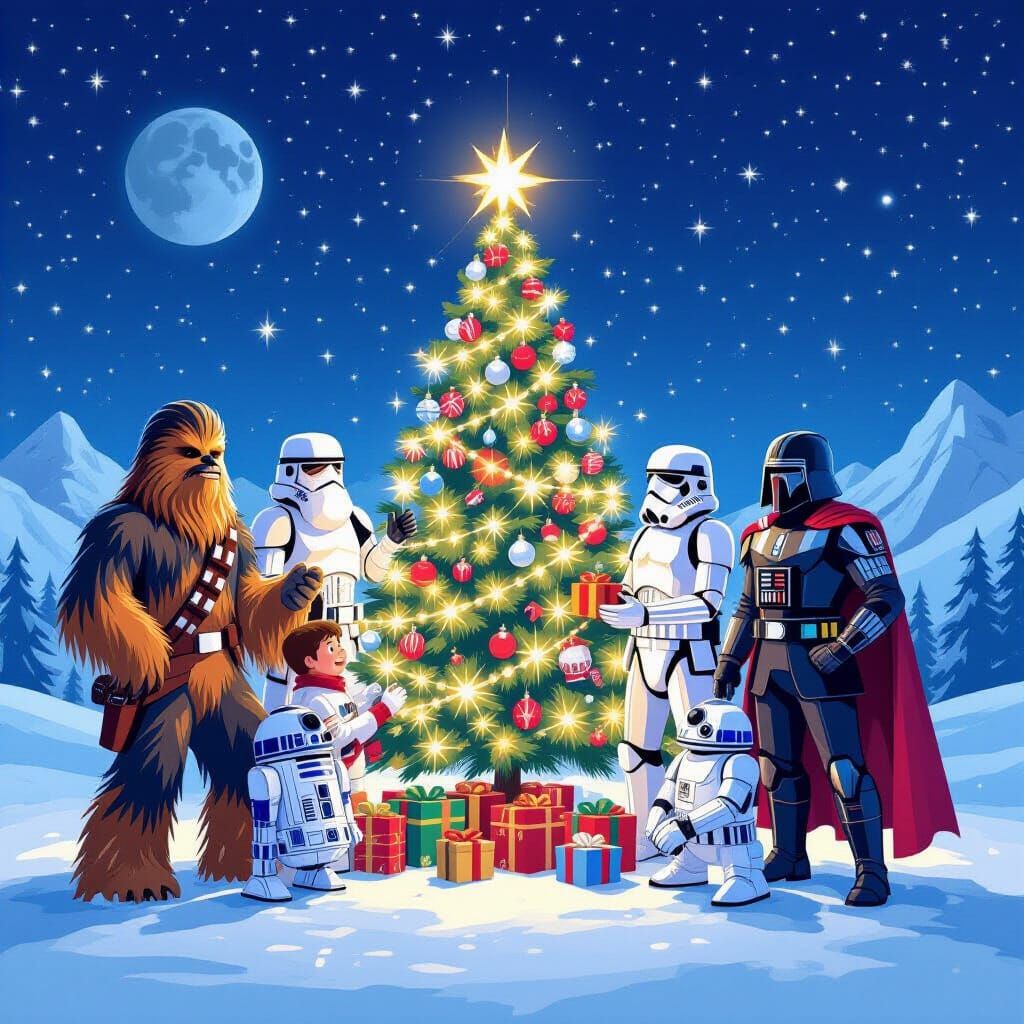 Star Wars Characters Unite for Cosmic Christmas Celebration
