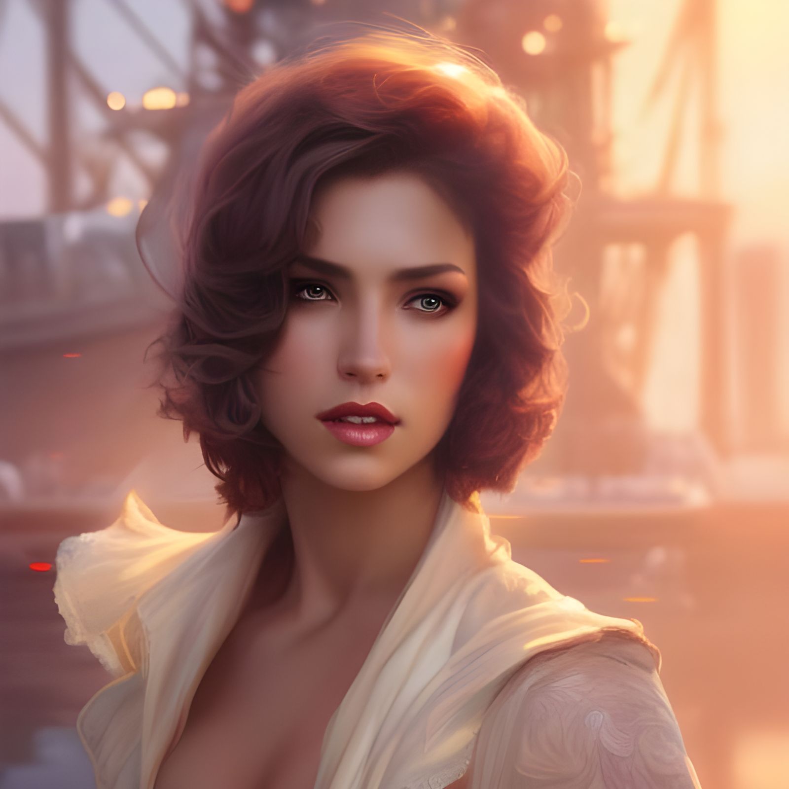 Dark Fantasy Portrait of Muscular Female Commoner