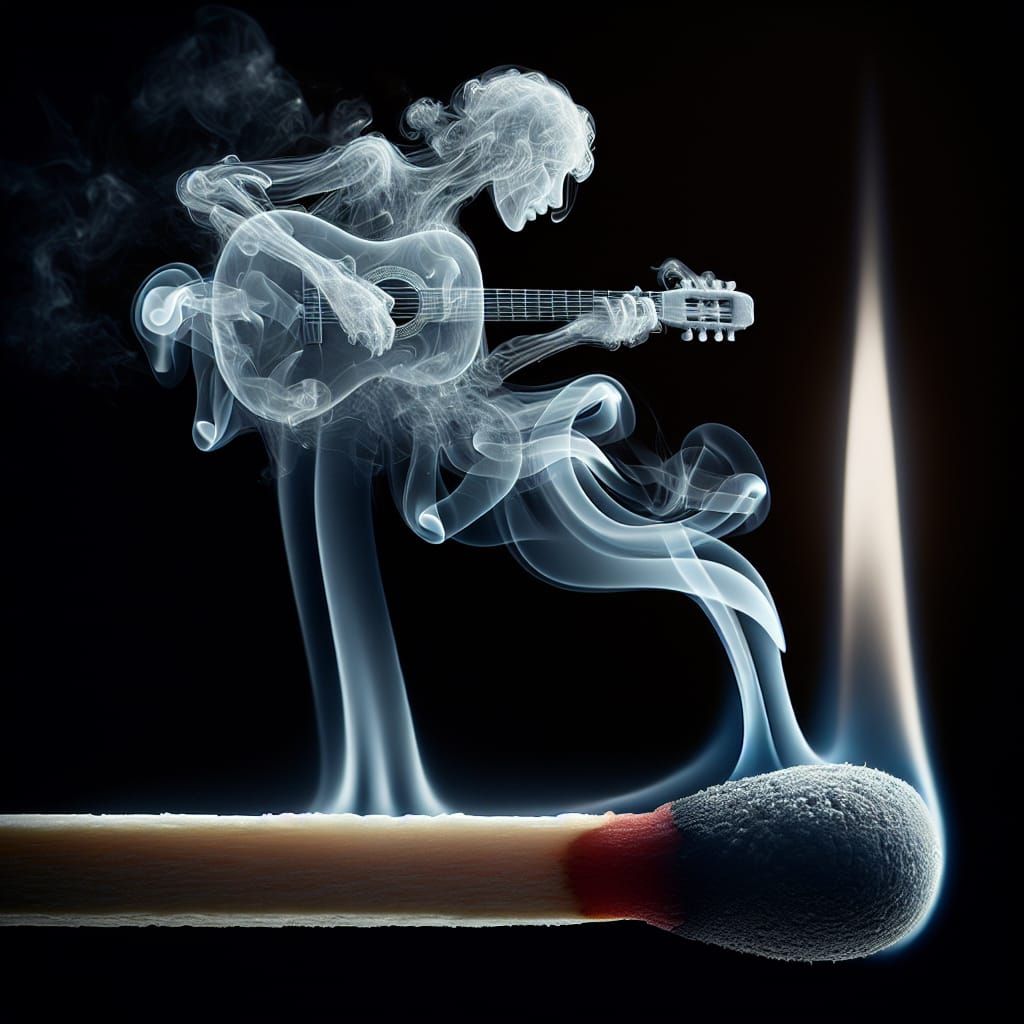Ethereal Smoke Guitarist in Octane Rendering