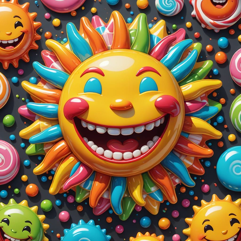 Whimsical Candyland Joy in Hyperrealistic Digital Art