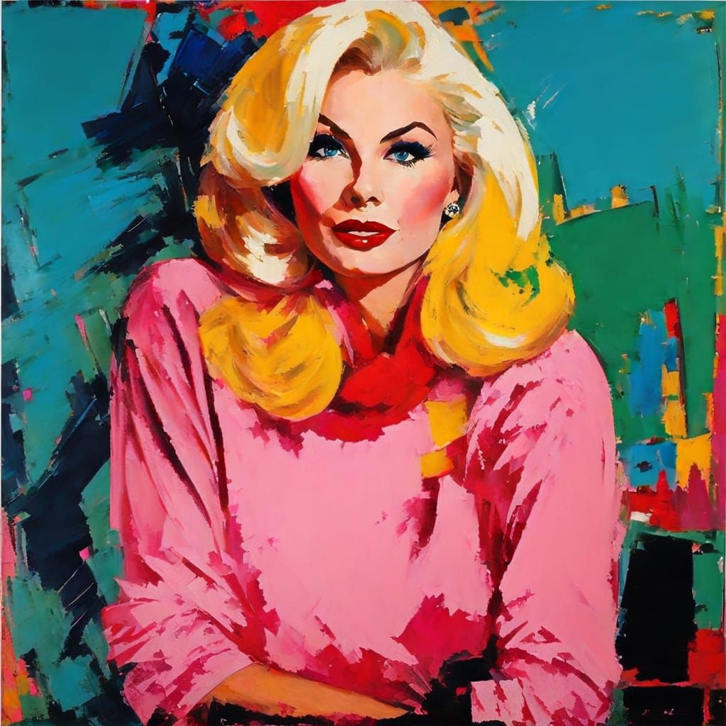 Colorful Expressionistic Portrait in Pop Art Style