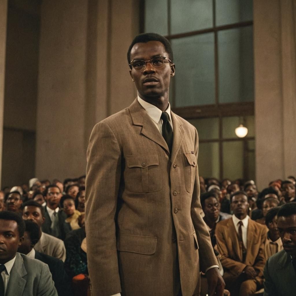 Patrice Lumumba Portrait in Cinematic Style