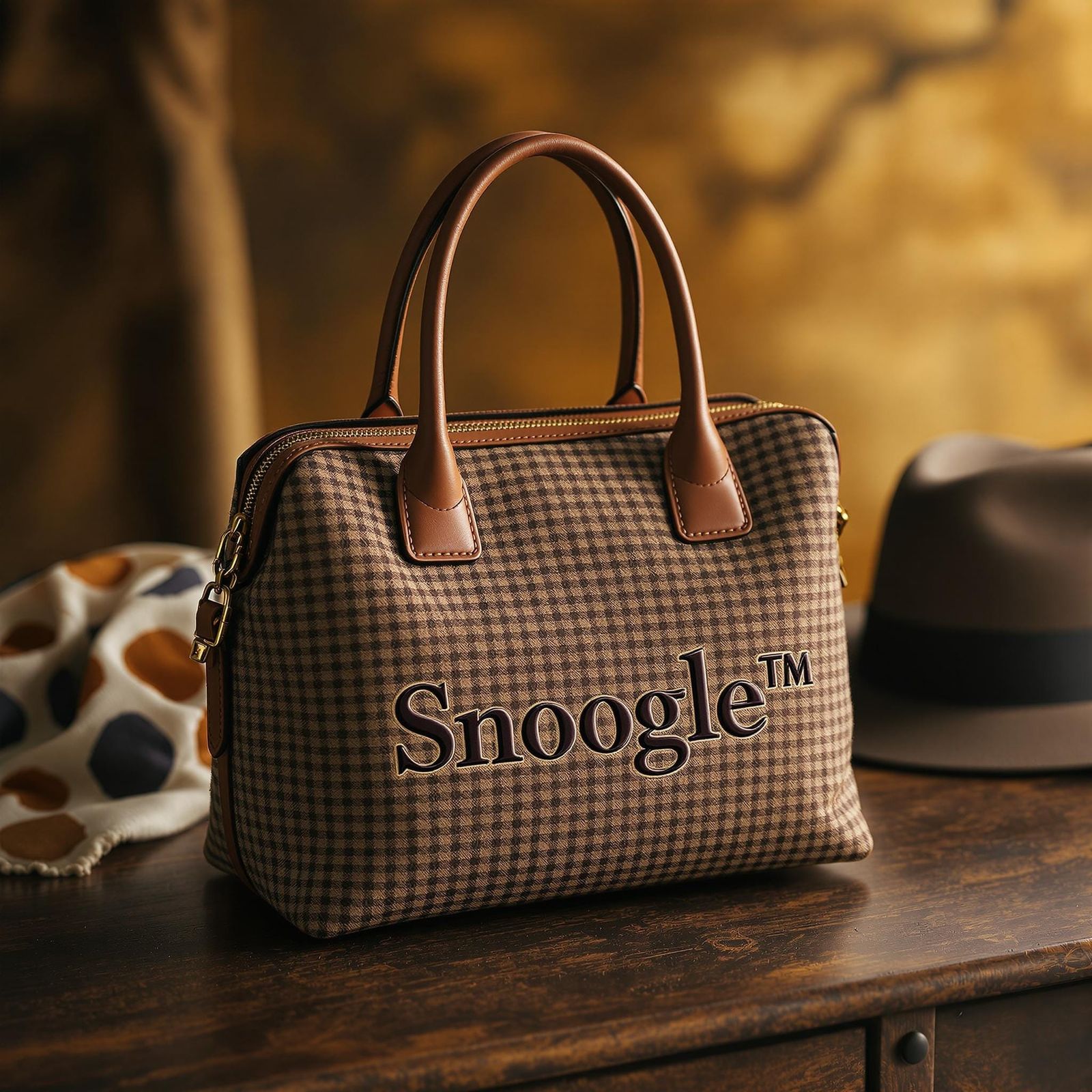 Luxurious Harris Tweed Handbag in Sophisticated Still Life