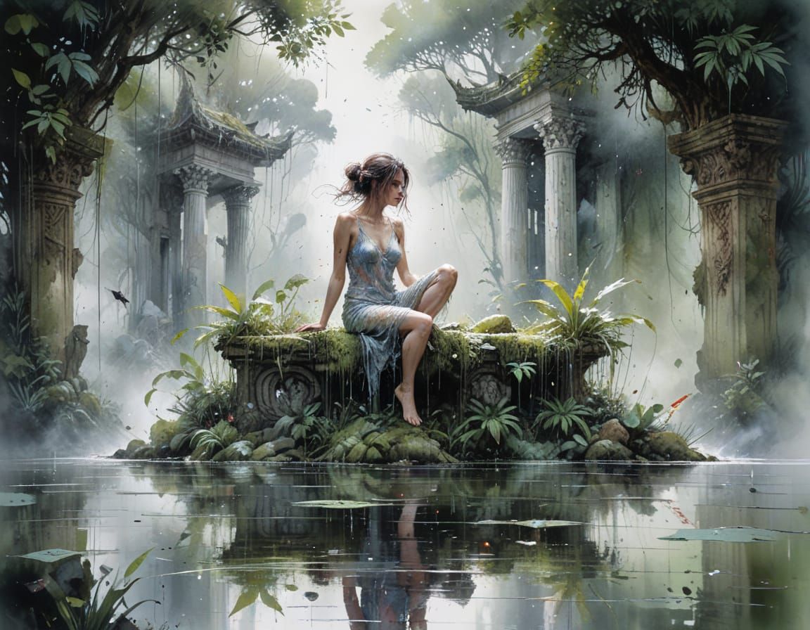 Monsoon Temple: Watercolour and Cinematic Style