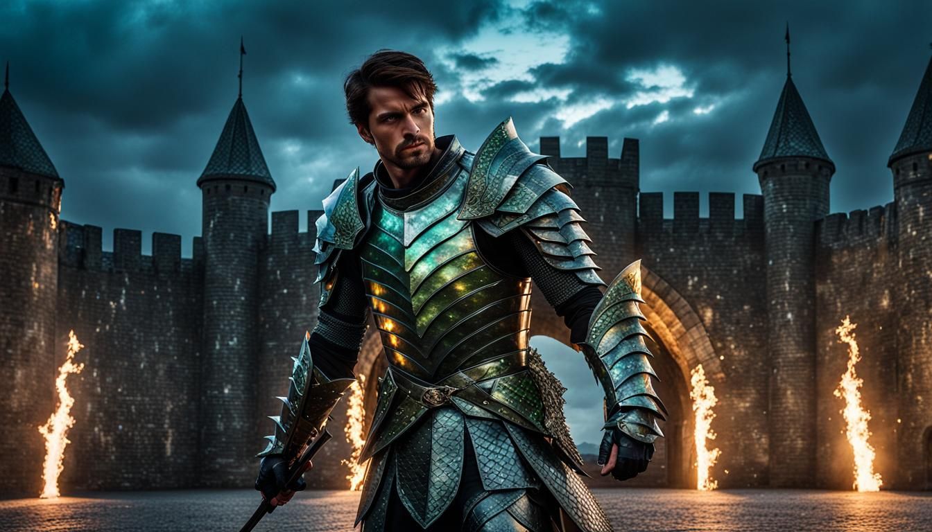 Knight in dragon scale armor