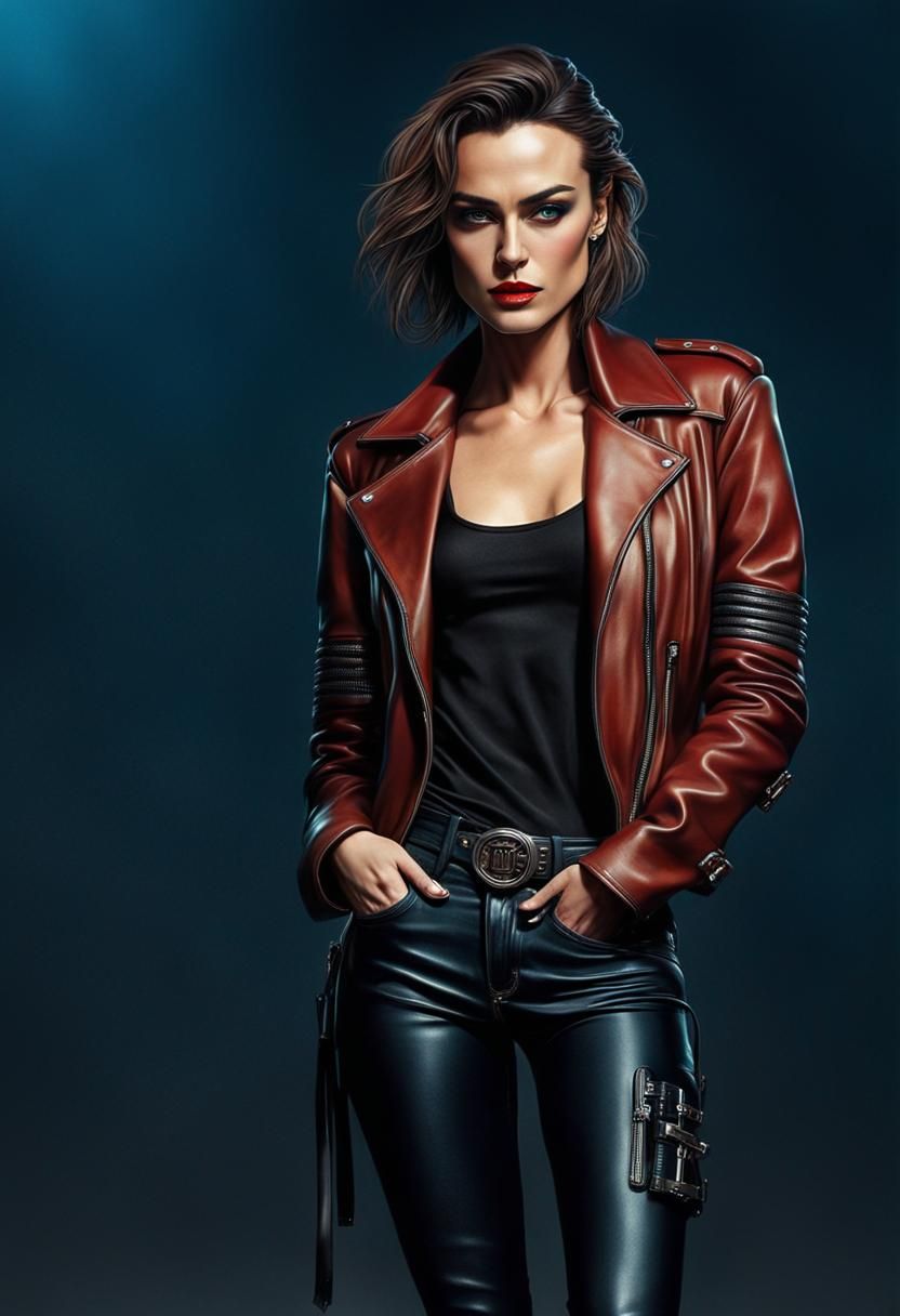 Cyberpunk Rockstar Model Posing in London