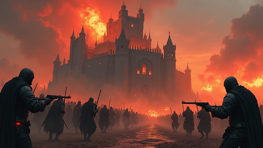 Medieval Castle Under Siege by Monsters in Dramatic Digital ...