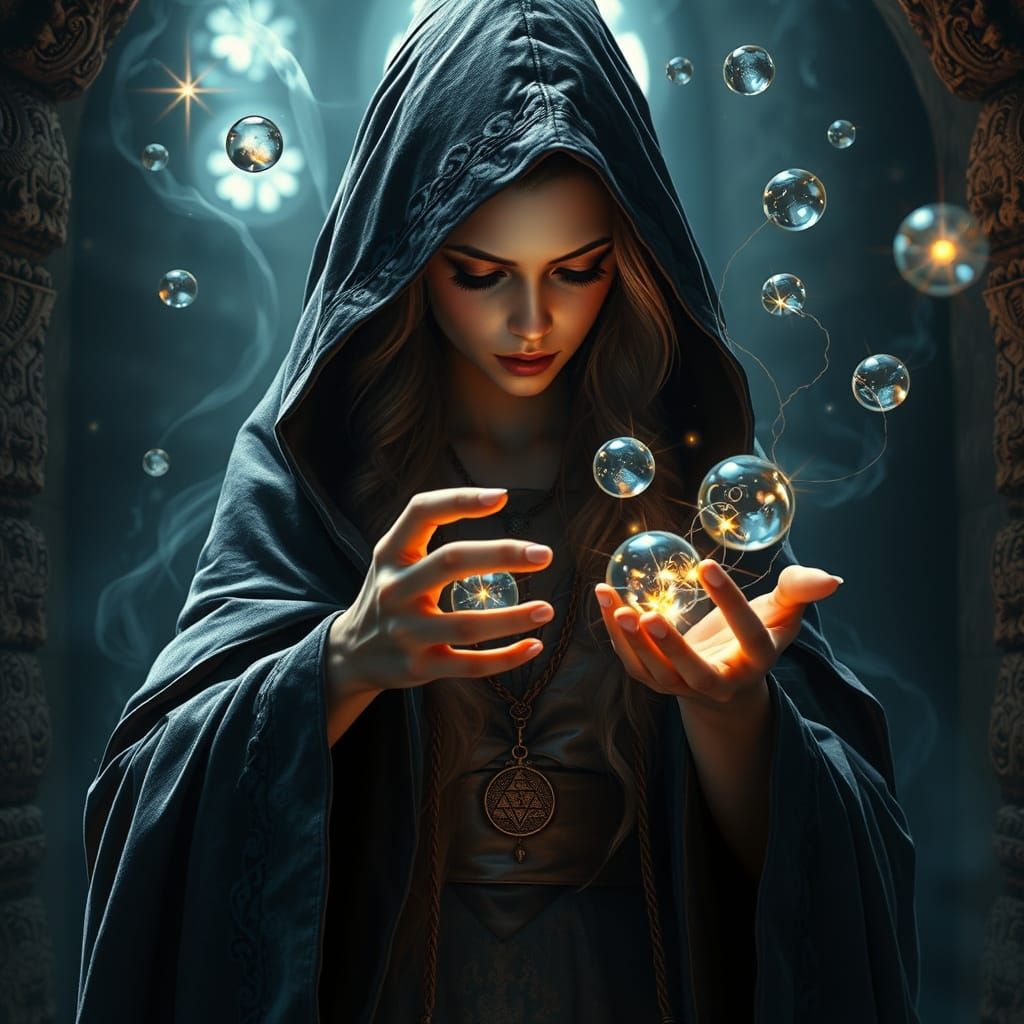 Mystical Sorceress in Hyperrealistic Splendor