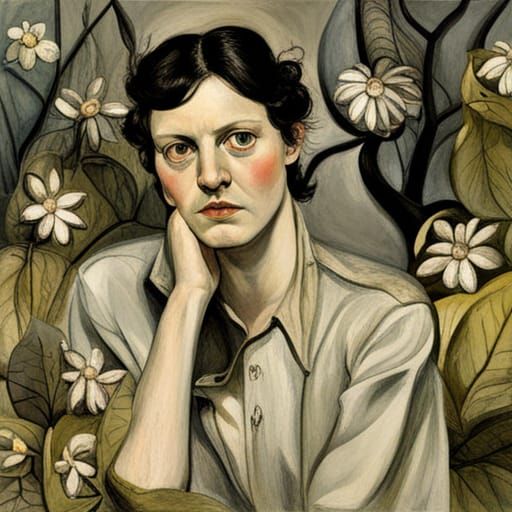 Intense Portrait in the Style of Expressionism