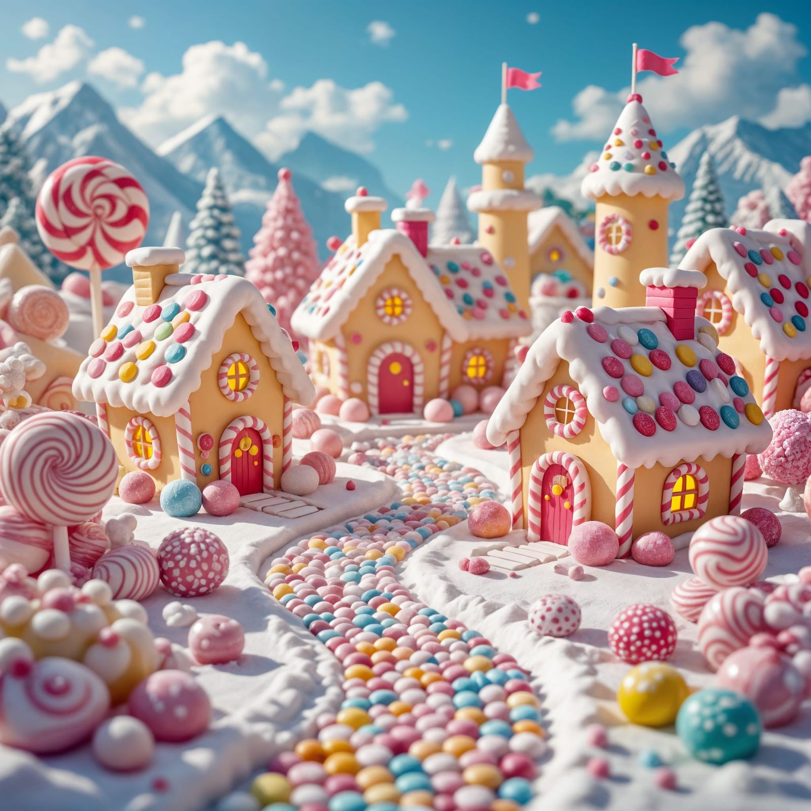 Whimsical Candyland Village of Sugary Sweets