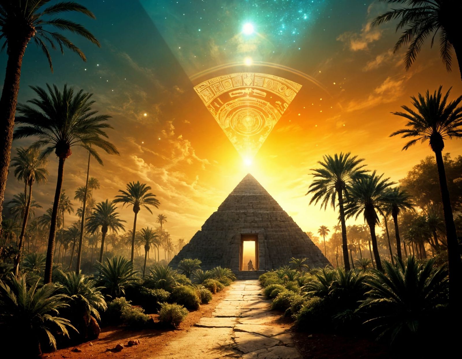 Surreal Dreamscape with Figure on Winding Path to Dream Room...