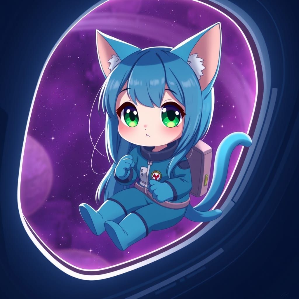 Anime Catgirl in Space