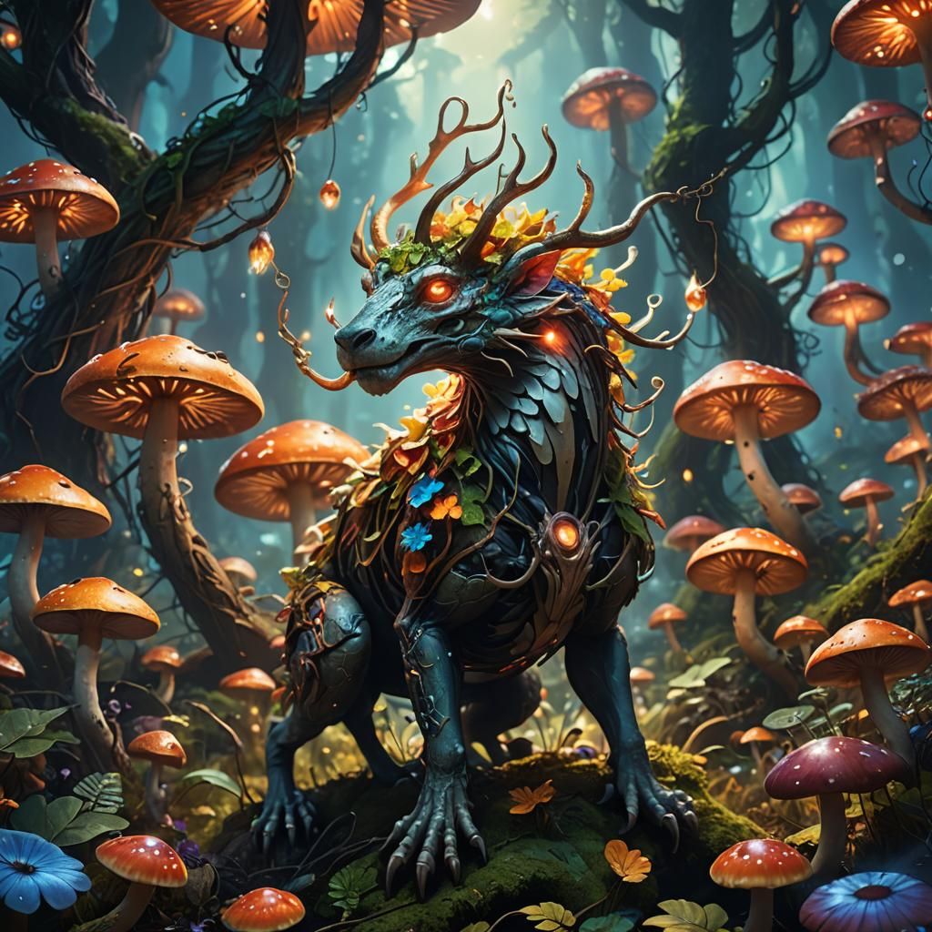 Magical Creature in Mystical Forest Concept Art