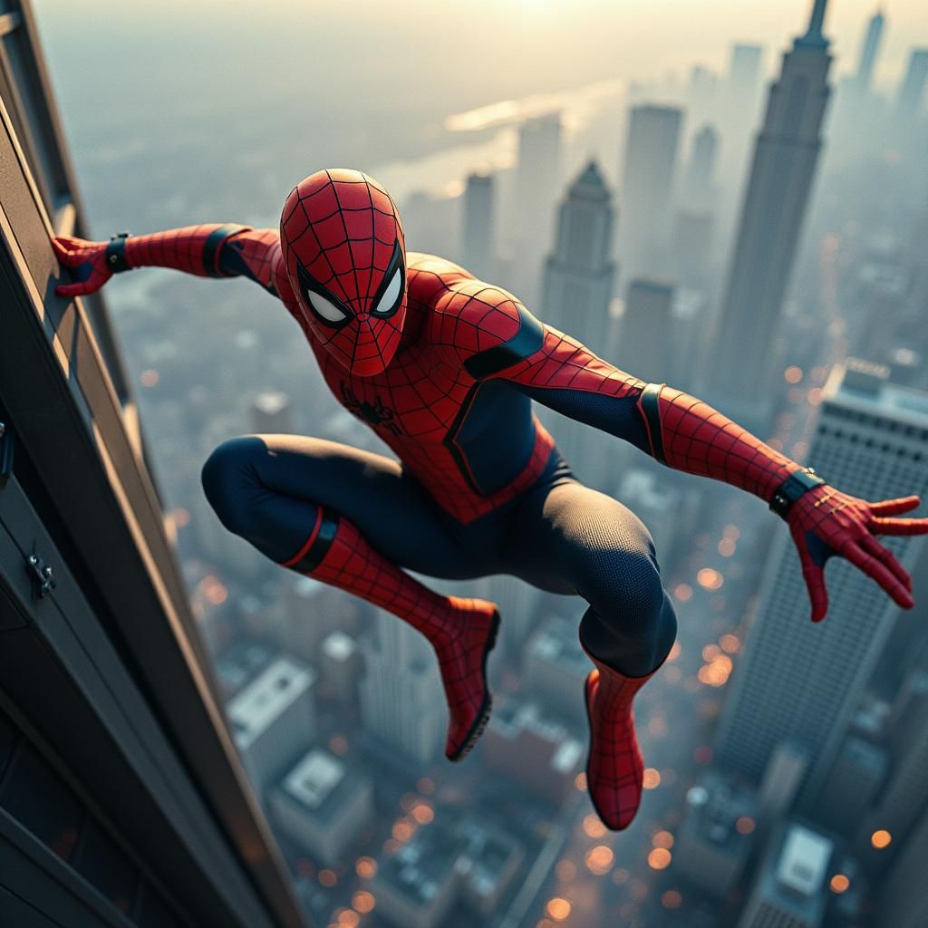 Spiderman Swings Through Metropolis in Cinematic Style