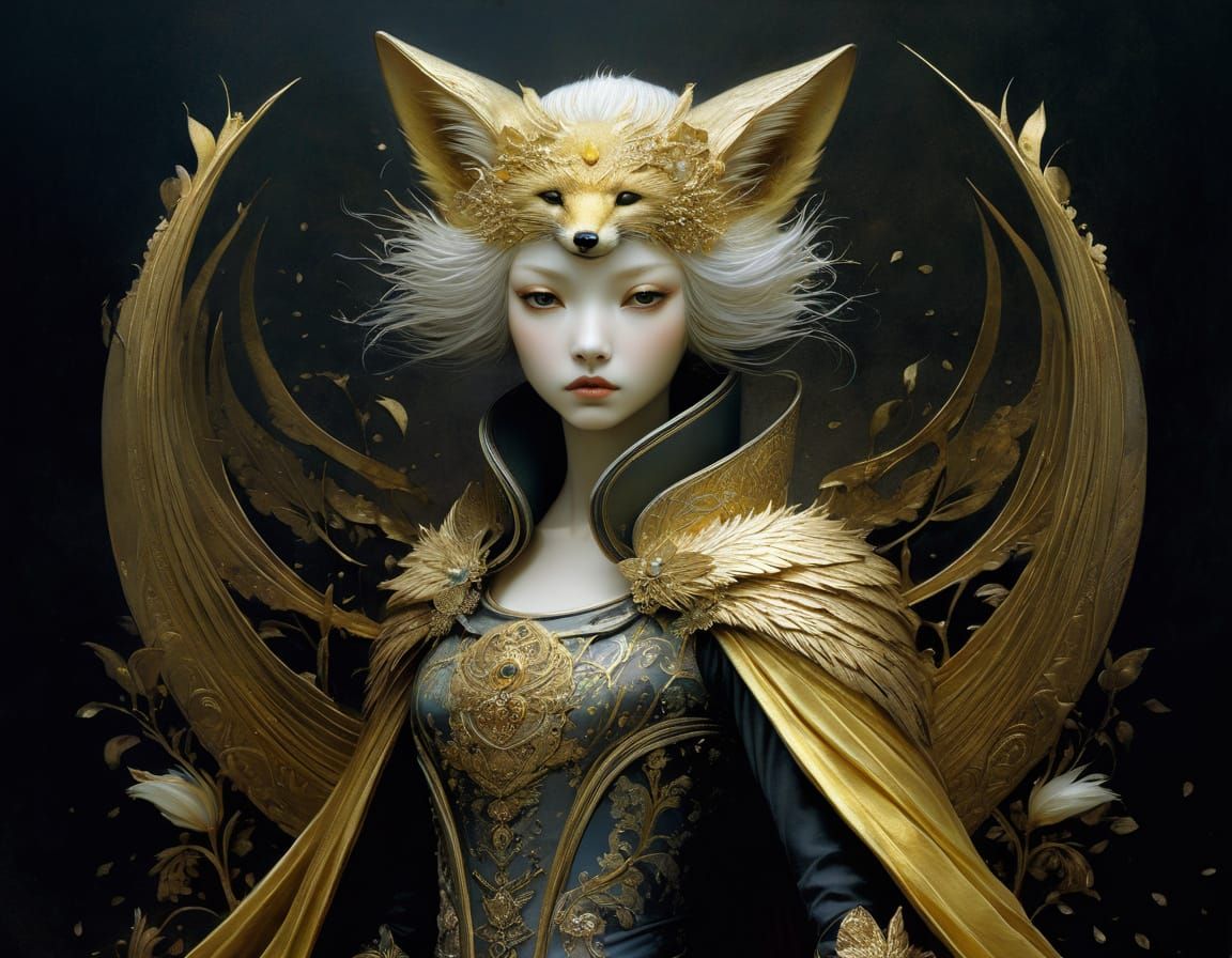 Intricate Fox Portrait by Master Illustrators
