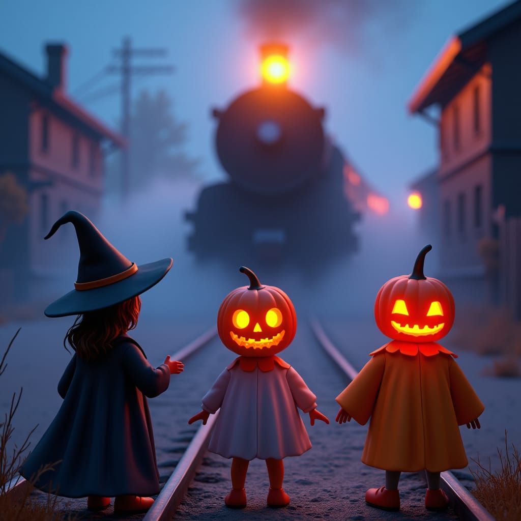 Spooky Train Appears in Halloween Fantasy World