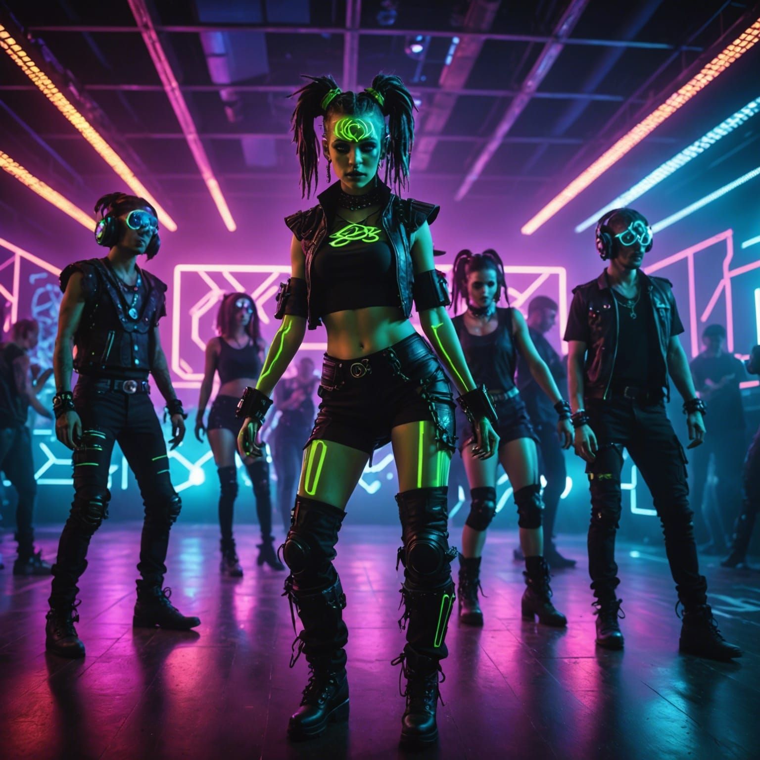 Cyber Goth Rave: Neon Dance Party
