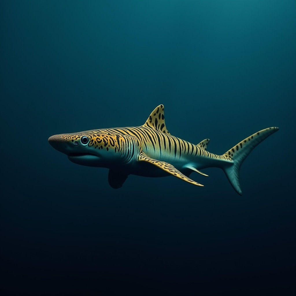 Viper-Headed Shark Surfaces in Deep Blue Ocean