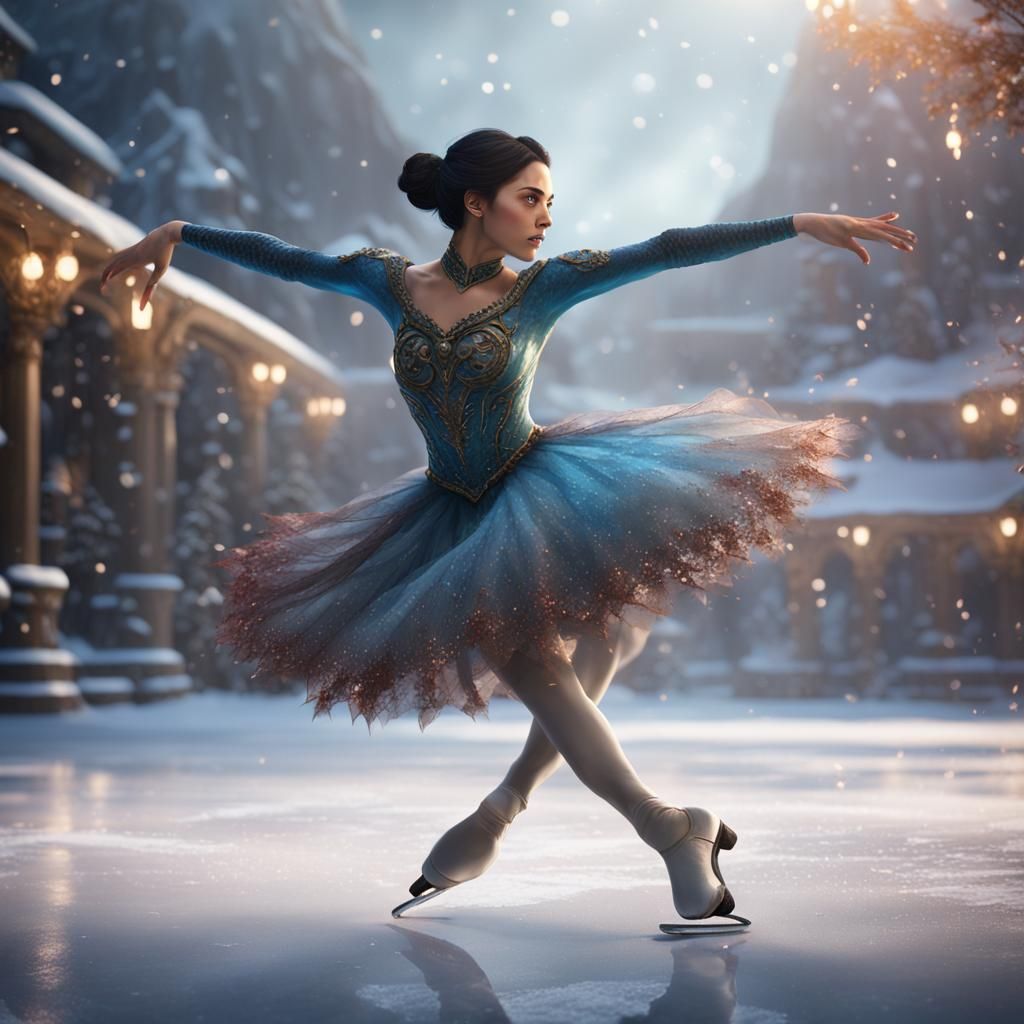 Dynamic Figure Skater in Detailed Digital Painting