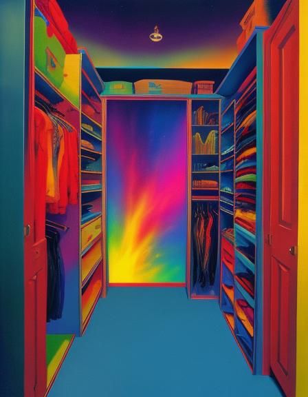 Abstract Closet Concept Art as Lyrical Oil Painting