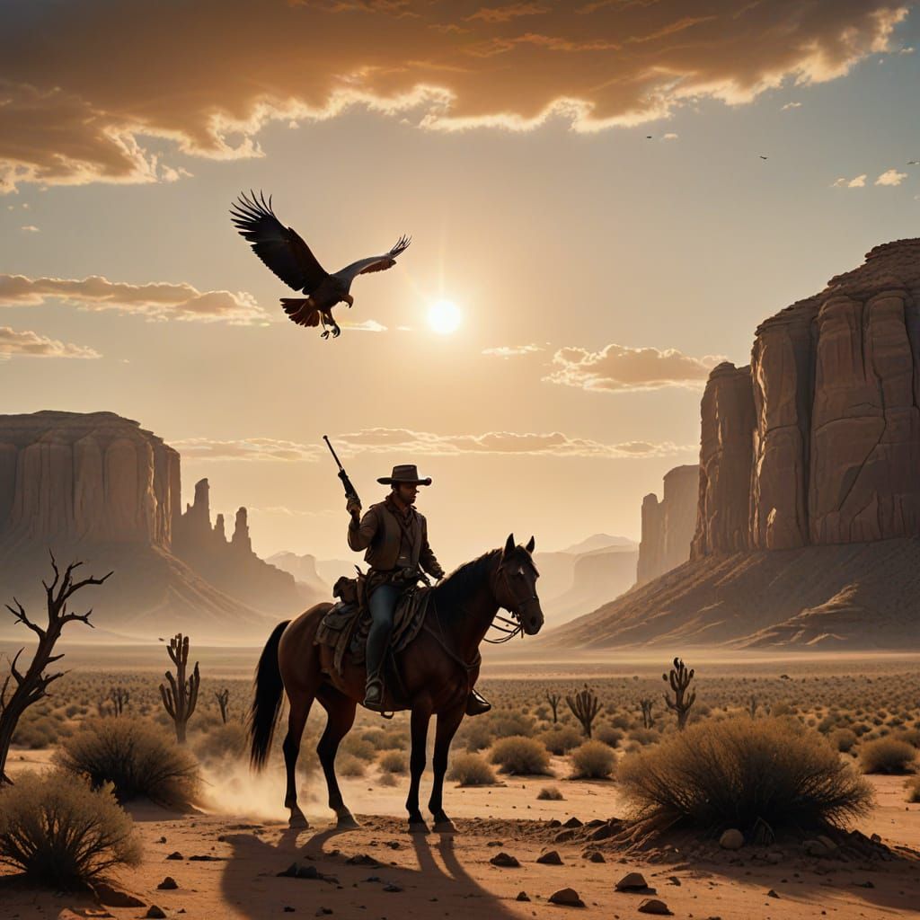 Cowboy Standoff in the Golden Desert