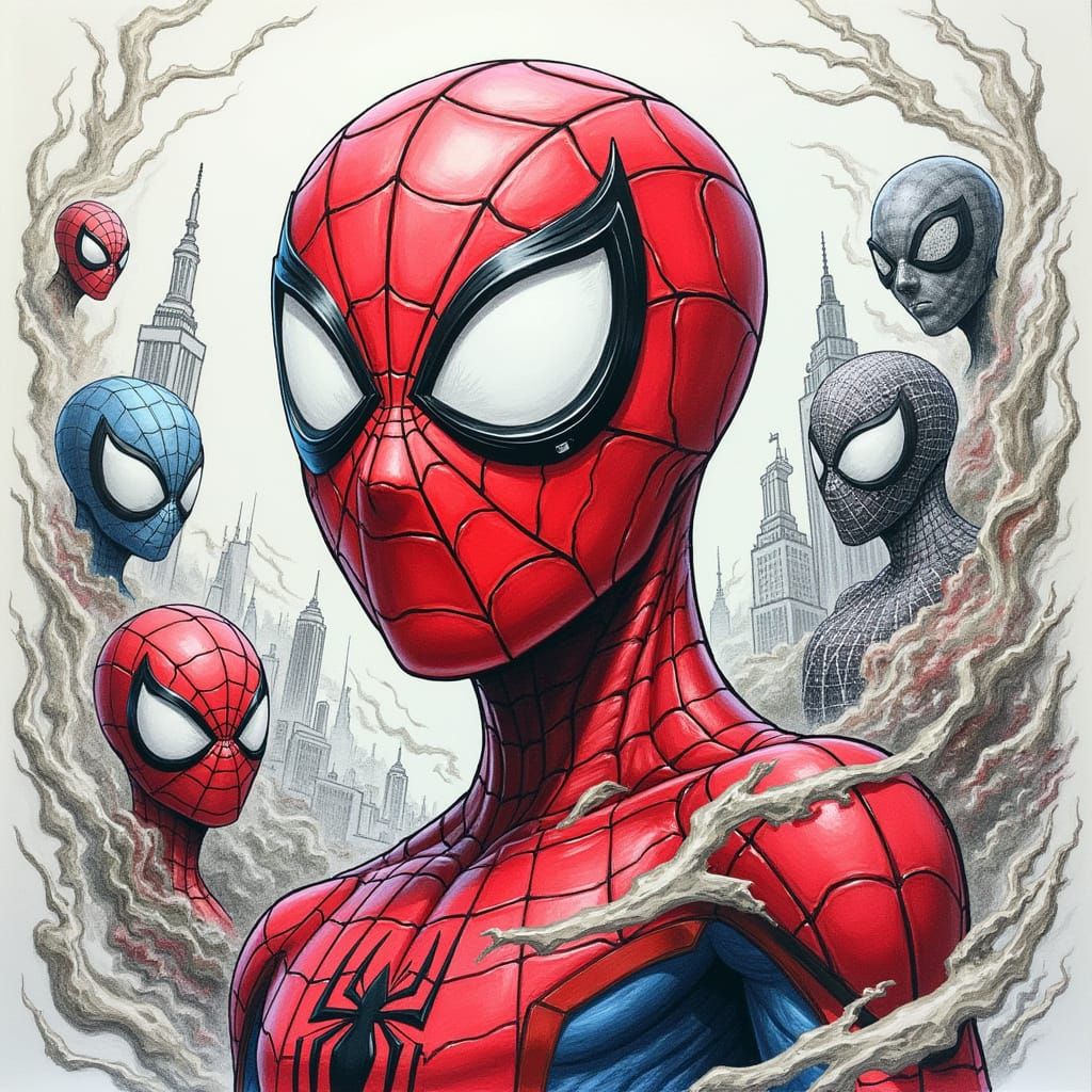 Miles Morales Comic-Style Pencil Drawing