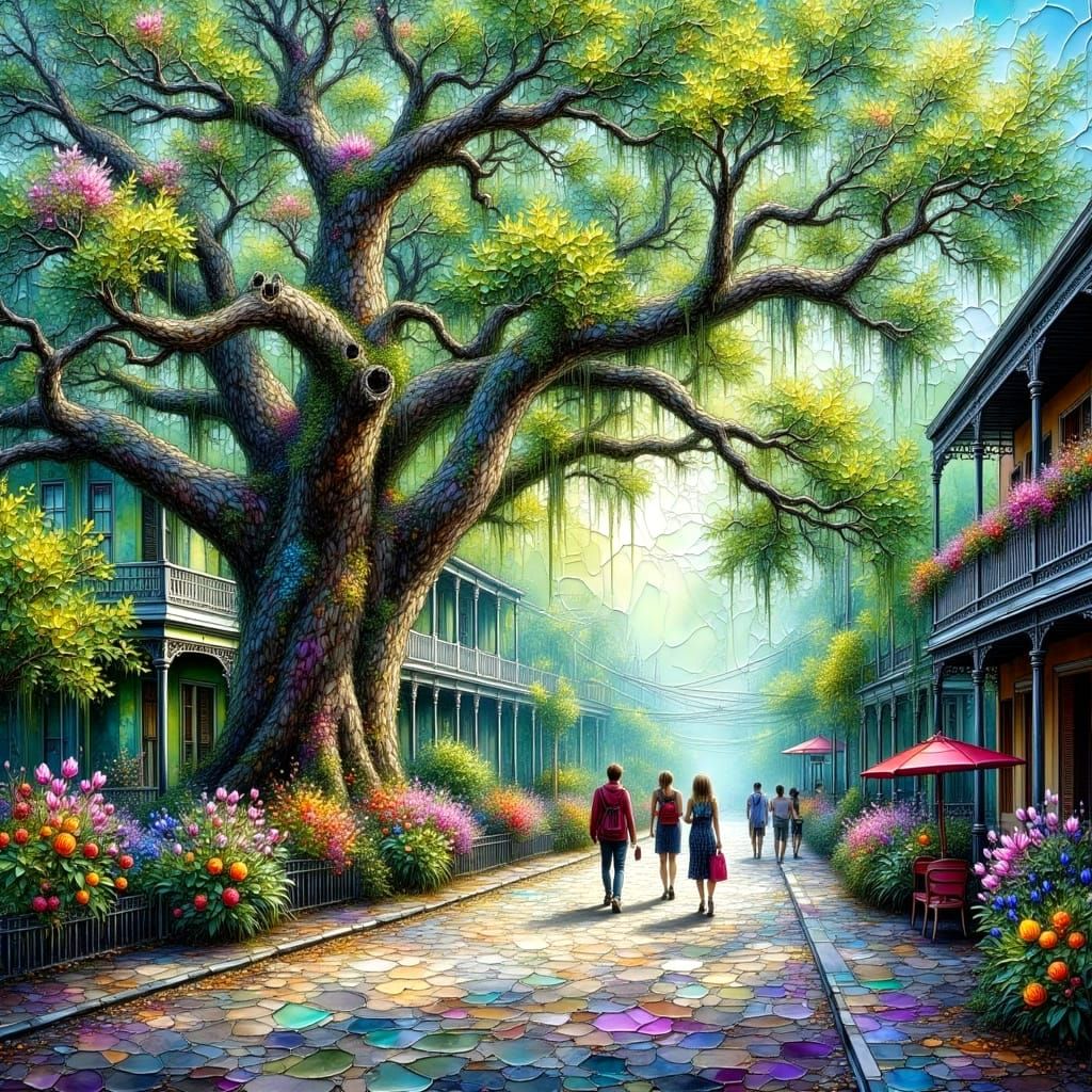 New Orleans Dixieland Music with Impasto Texture