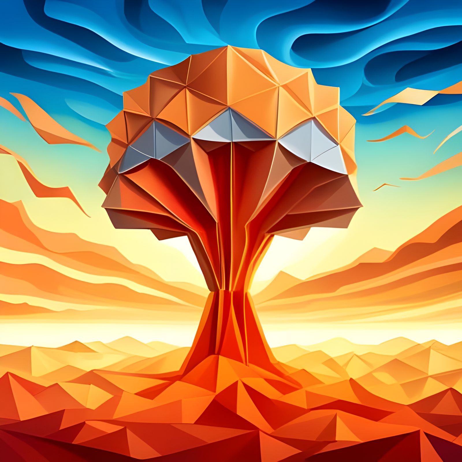 Origami Nuclear Cloud: A Delicate Disaster