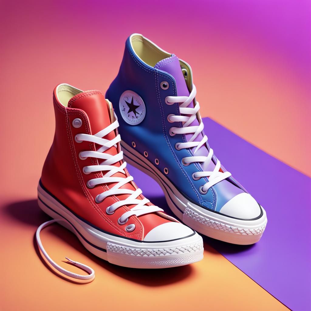 Converse Shoes in Pixar Style 3D Rendering