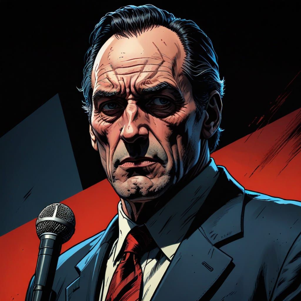 Politician Giving Speech in Graphic Novel Style