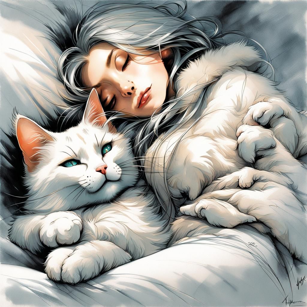 Cats Sleeping: Cosy Airbrush Art in Blizzard
