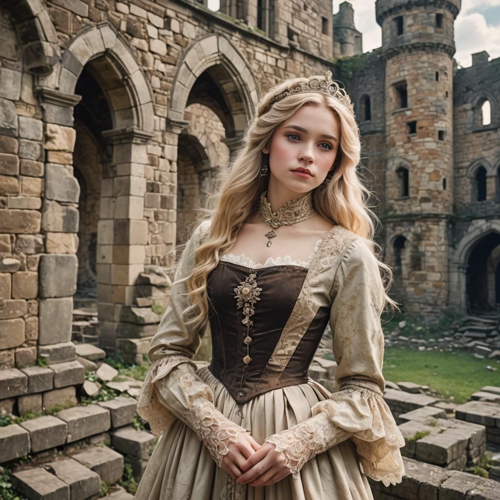 Victorian Princess in Castle Ruins