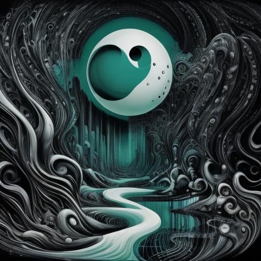 Surreal Abstract World in Black and White