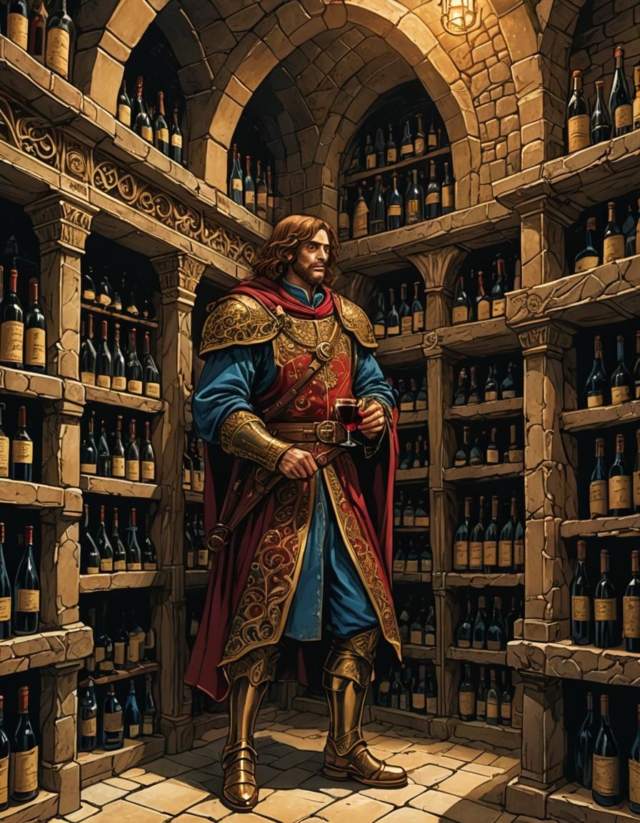 Paladin in Byzantine Cellar: Pre-Raphaelite Graphic Novel
