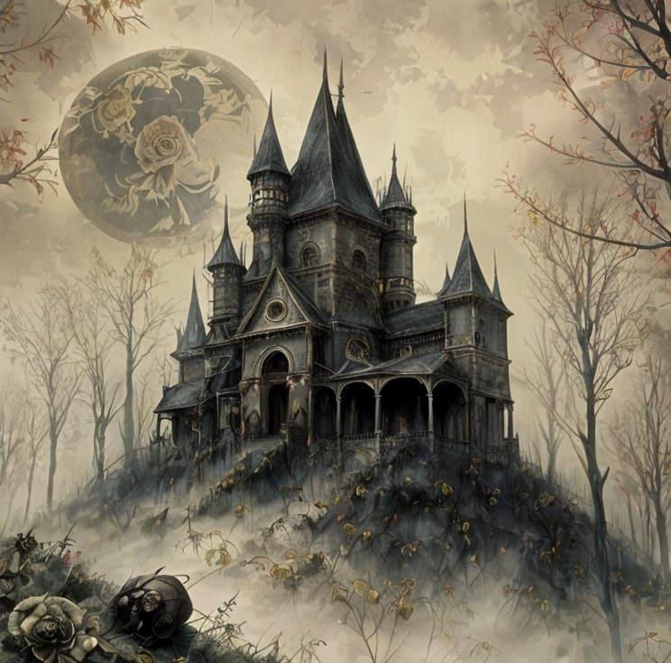 Ethereal Manor in Moonlit Patina