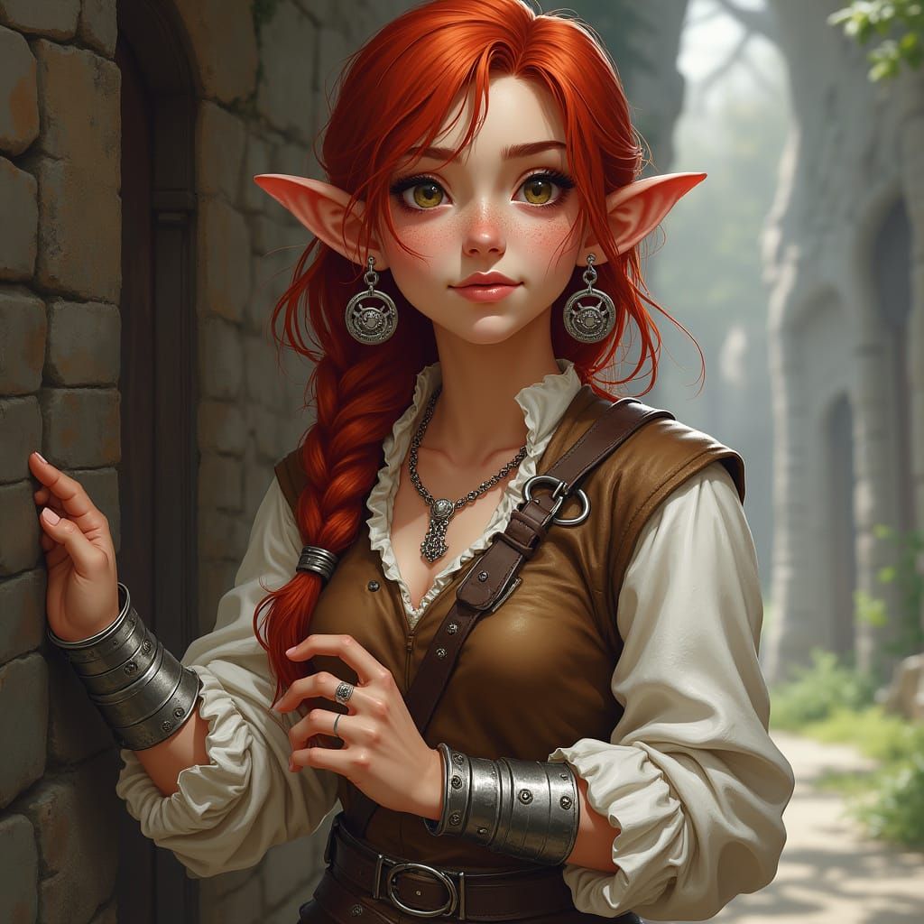A female rock gnome rogue D&D