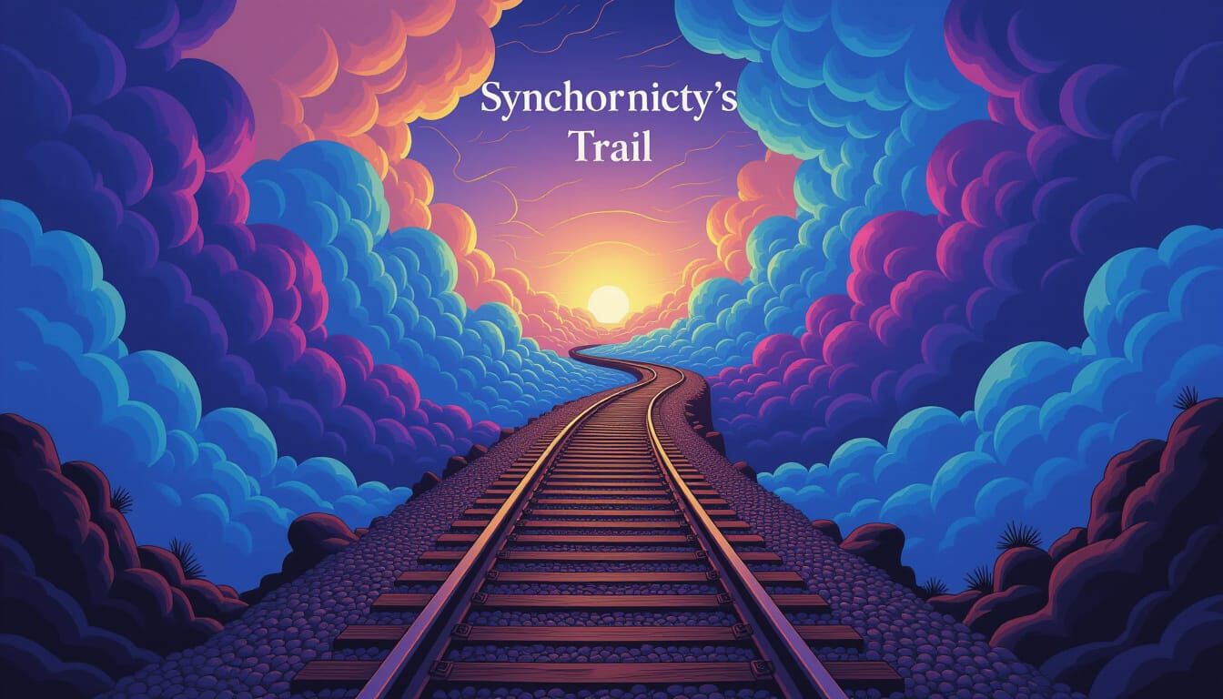 Mystical Pathway Above Forked Rails in Surreal Style