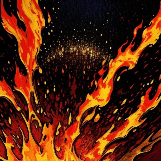 Expressive Neo-Impressionist Flames